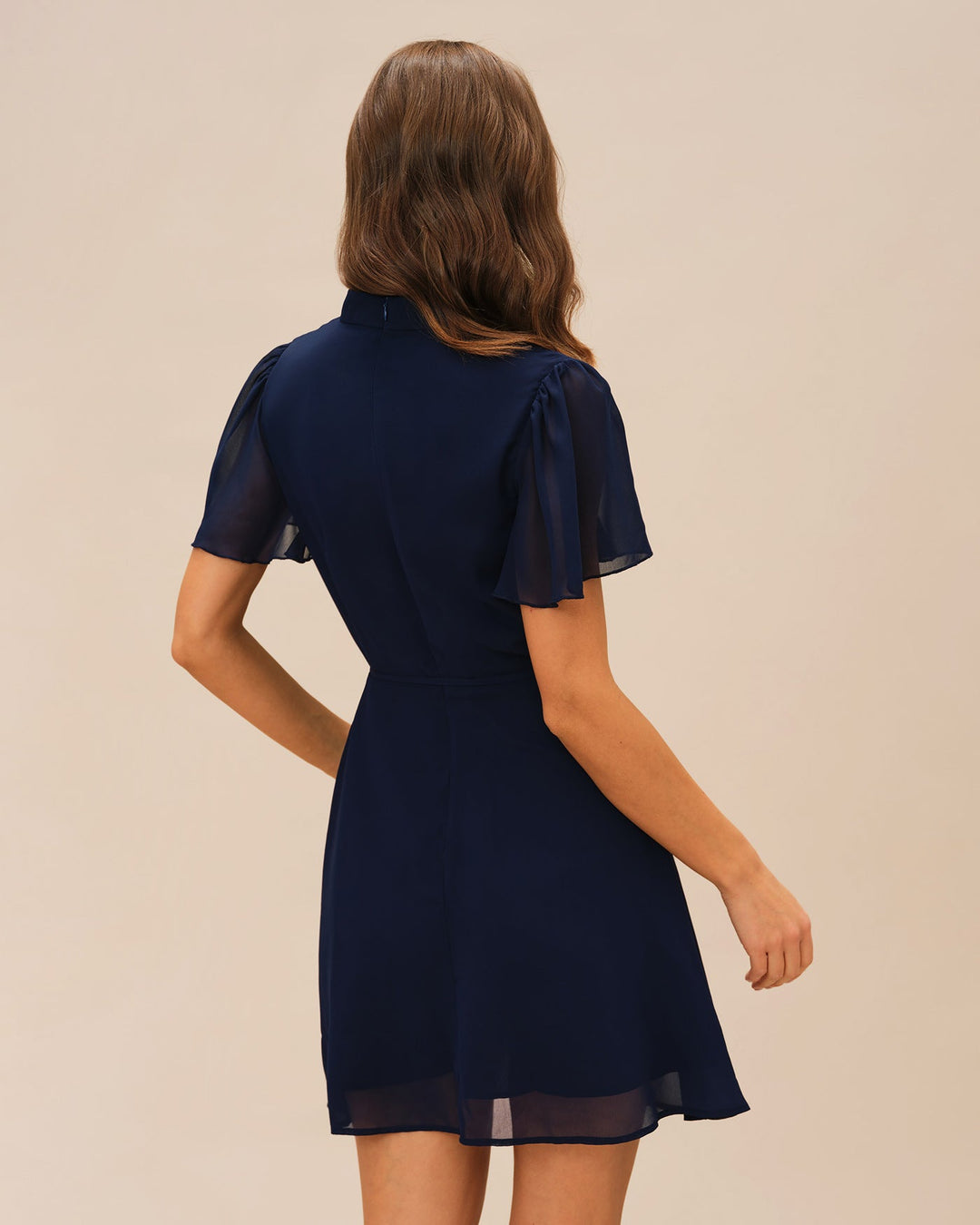 Morgan and Brooke | Blue Butterfly Sleeve Mini Dress