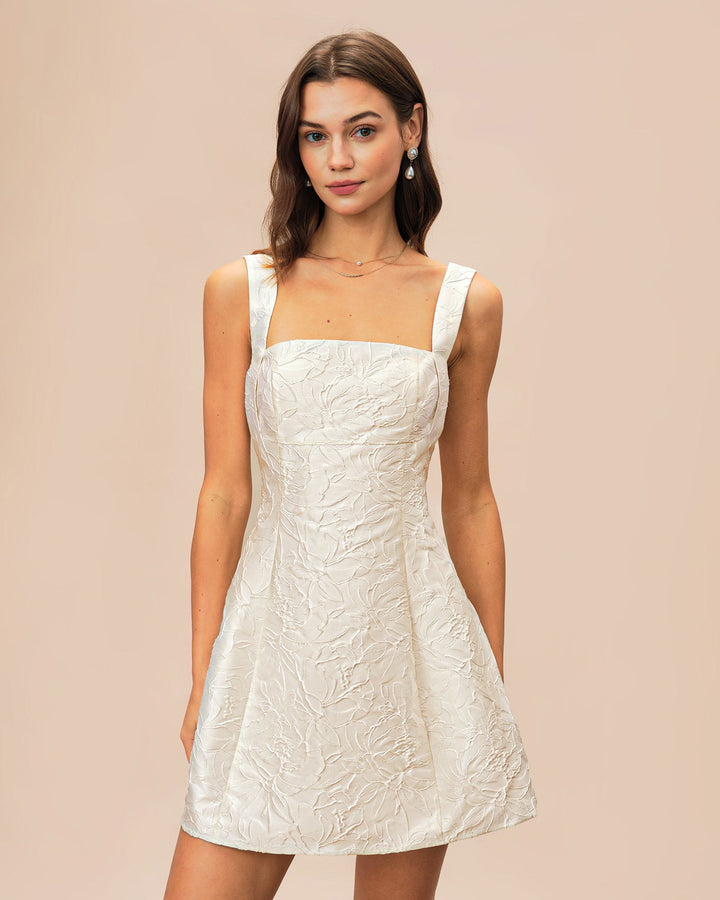 Morgan and Brooke | Jacquard Mini Dress for Women in White