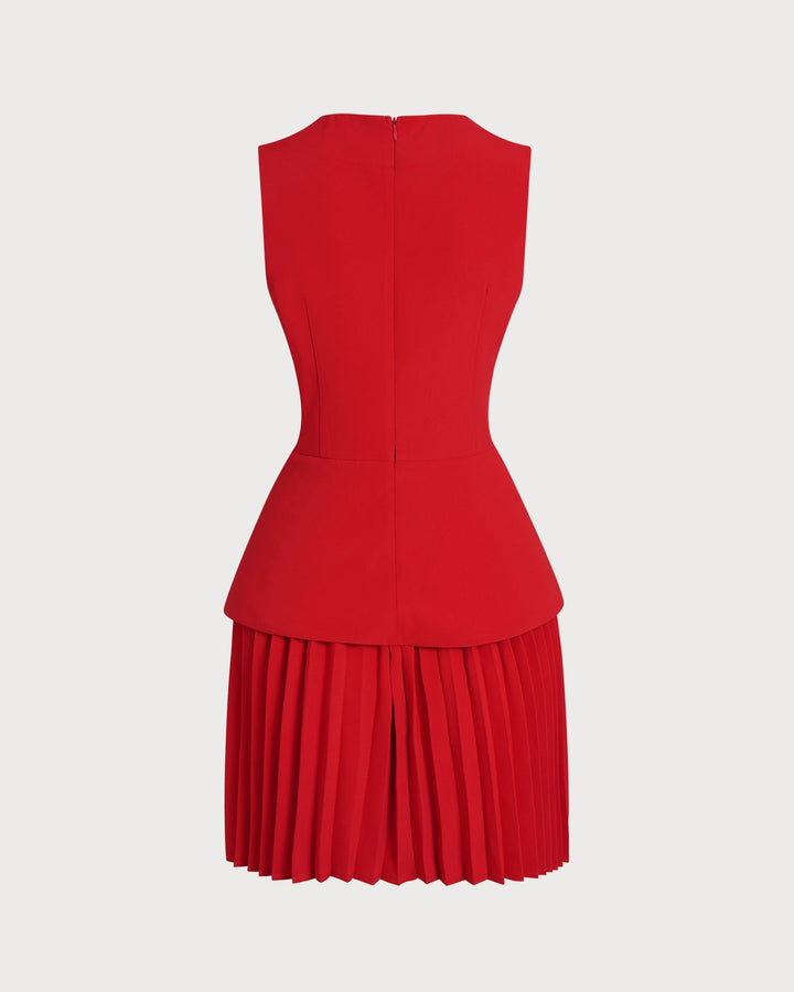 Morgan and Brooke | Ruched Mini Dress for Women in Red