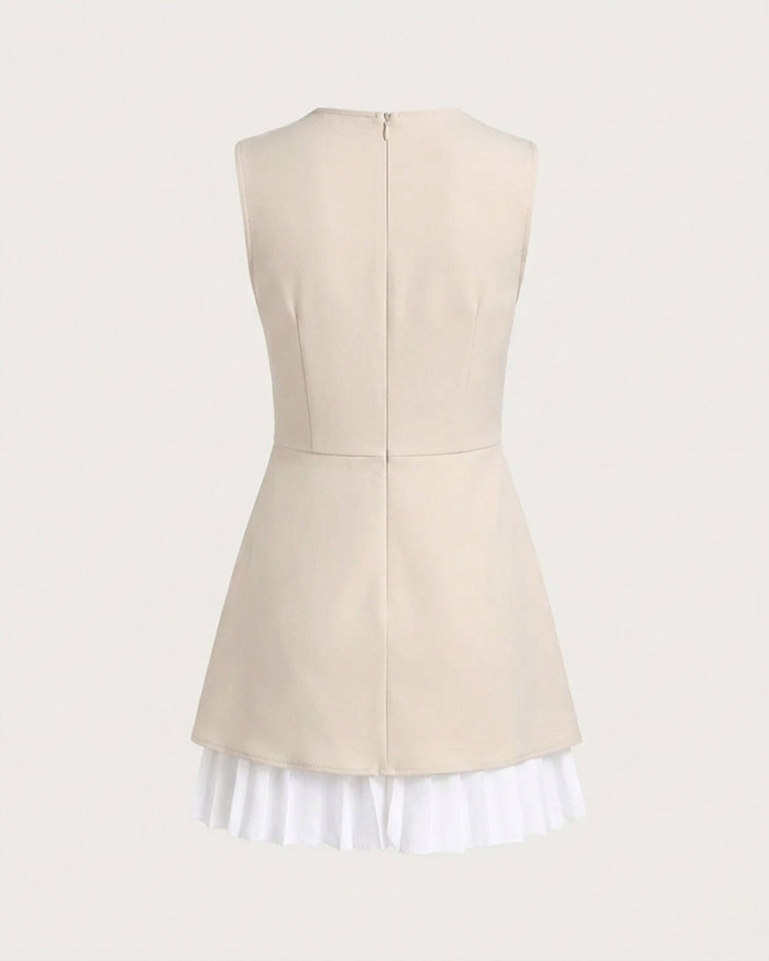 Morgan and Brooke | Apricot Splicing Pleated Mini Dress