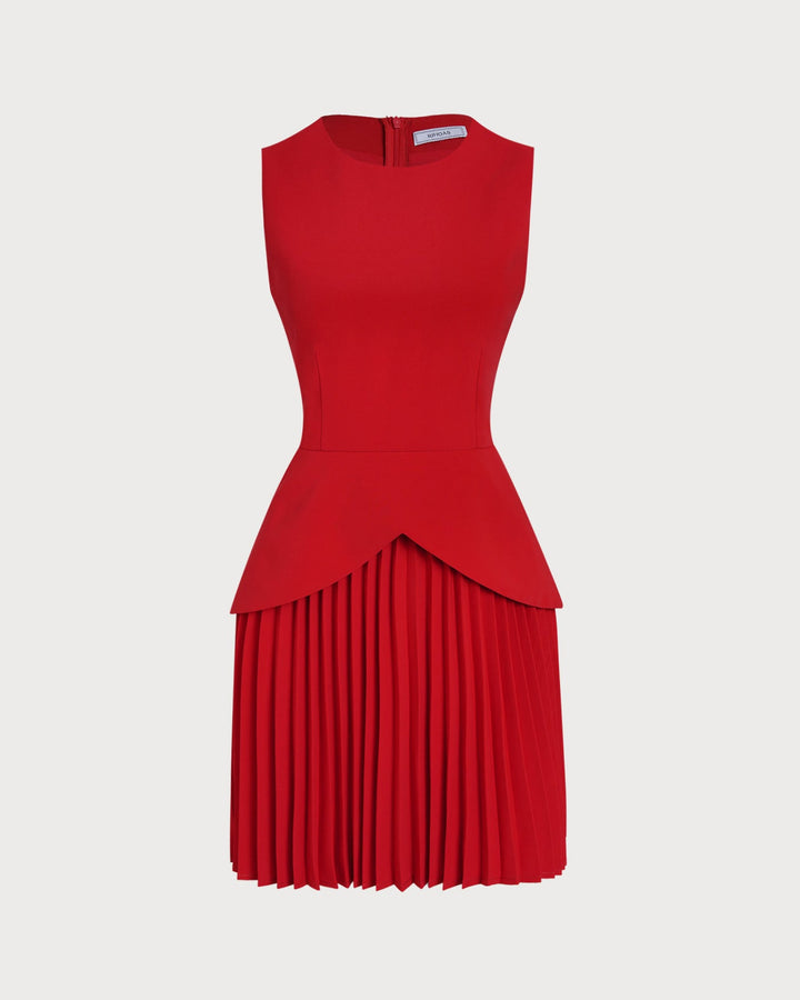 Morgan and Brooke | Ruched Mini Dress for Women in Red