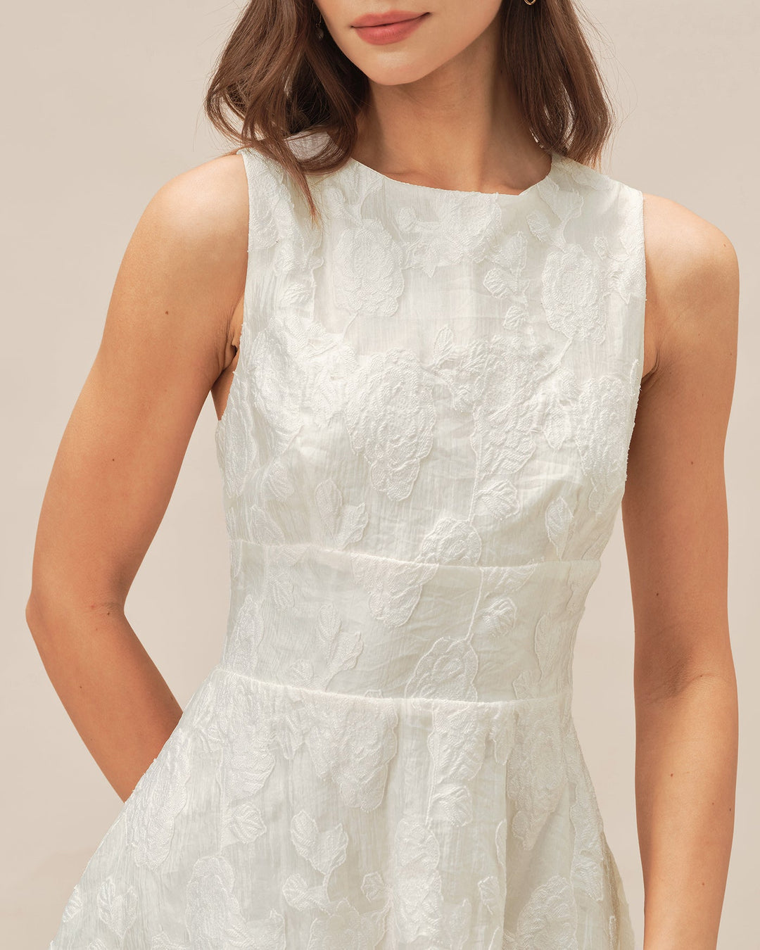 Morgan and Brooke | White Jacquard Mini Dress