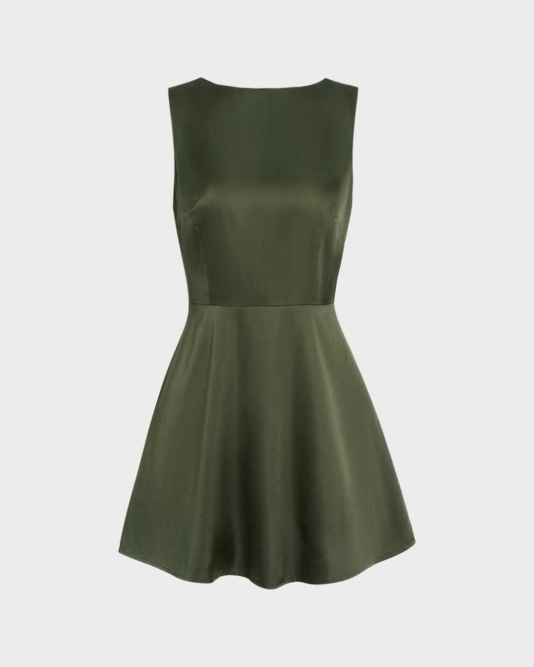 Morgan and Brooke | Satin Sleeveless Mini Dress in Green