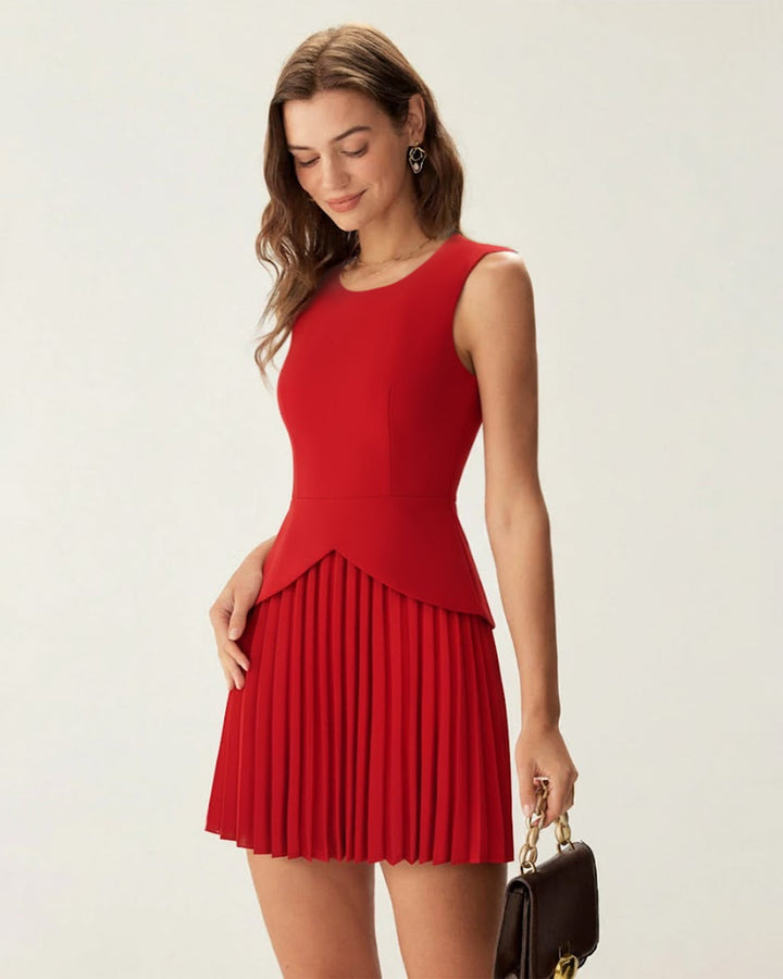 Morgan and Brooke | Ruched Mini Dress for Women in Red