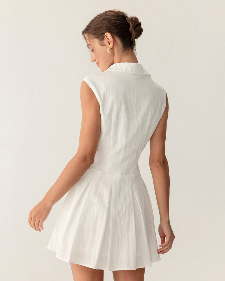 Morgan and Brooke | White A-Line Sleeveless Mini Dress