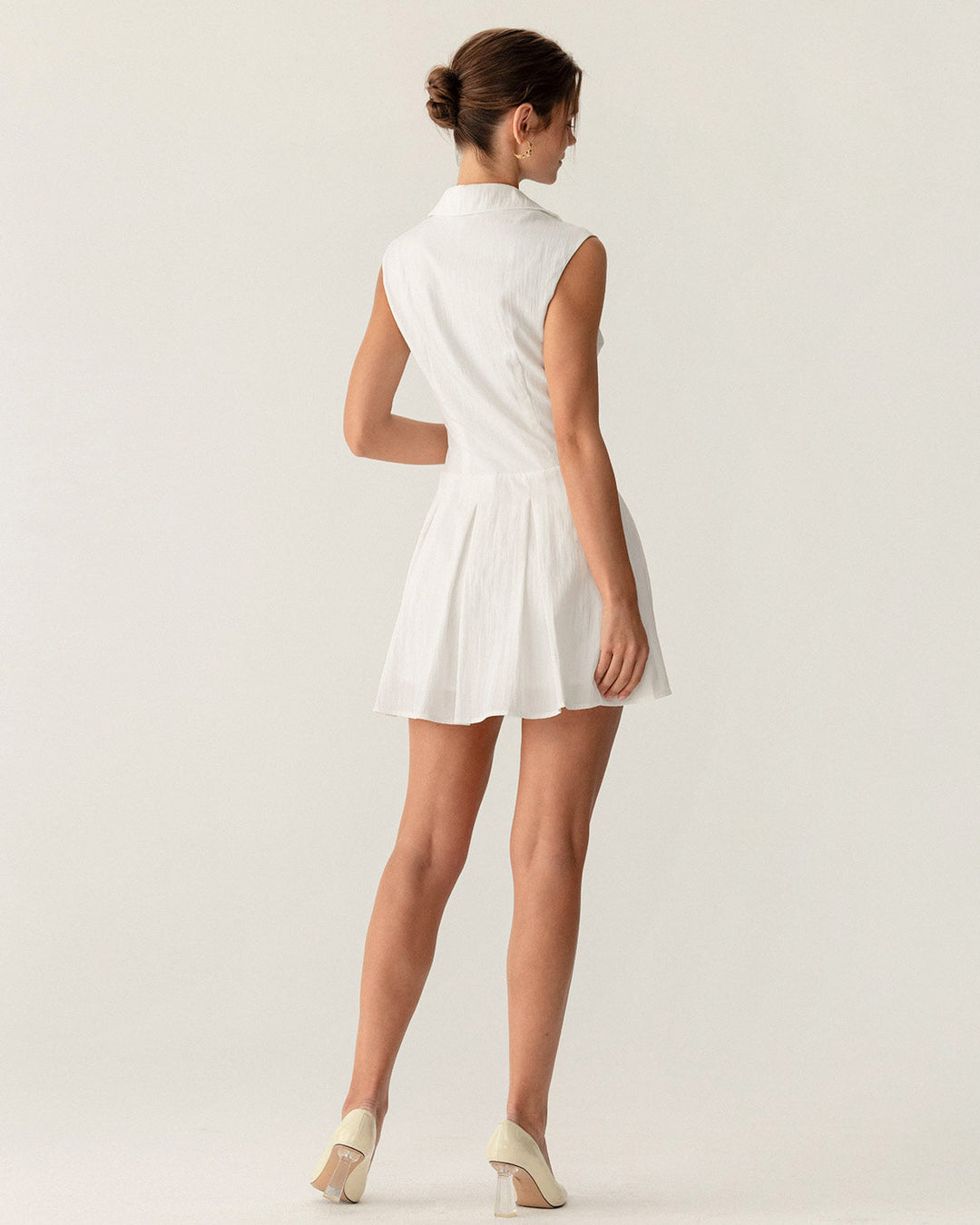 Morgan and Brooke | White A-Line Sleeveless Mini Dress
