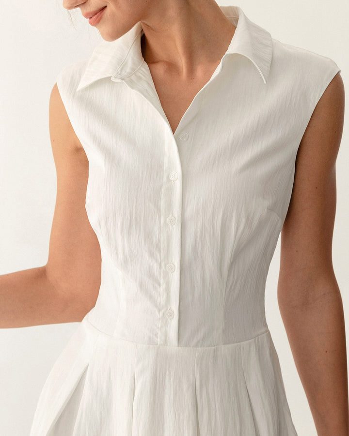 Morgan and Brooke | White A-Line Sleeveless Mini Dress