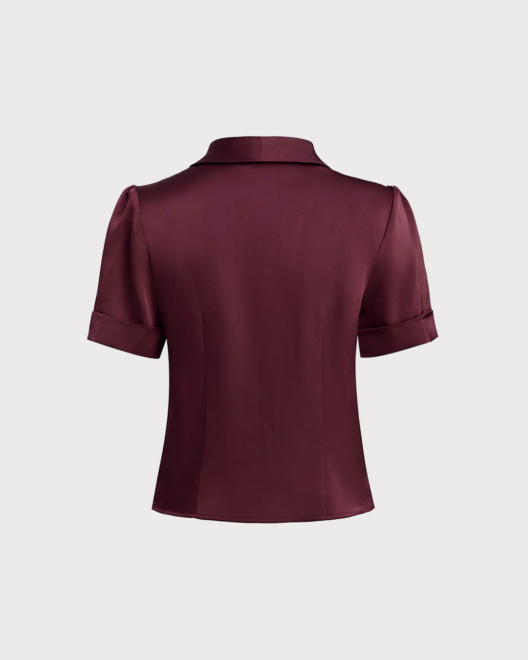 Morgan and Brooke | Satin Blouse for Women in Wine Red