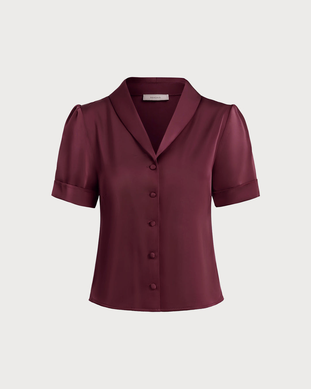 Morgan and Brooke | Satin Blouse for Women in Wine Red