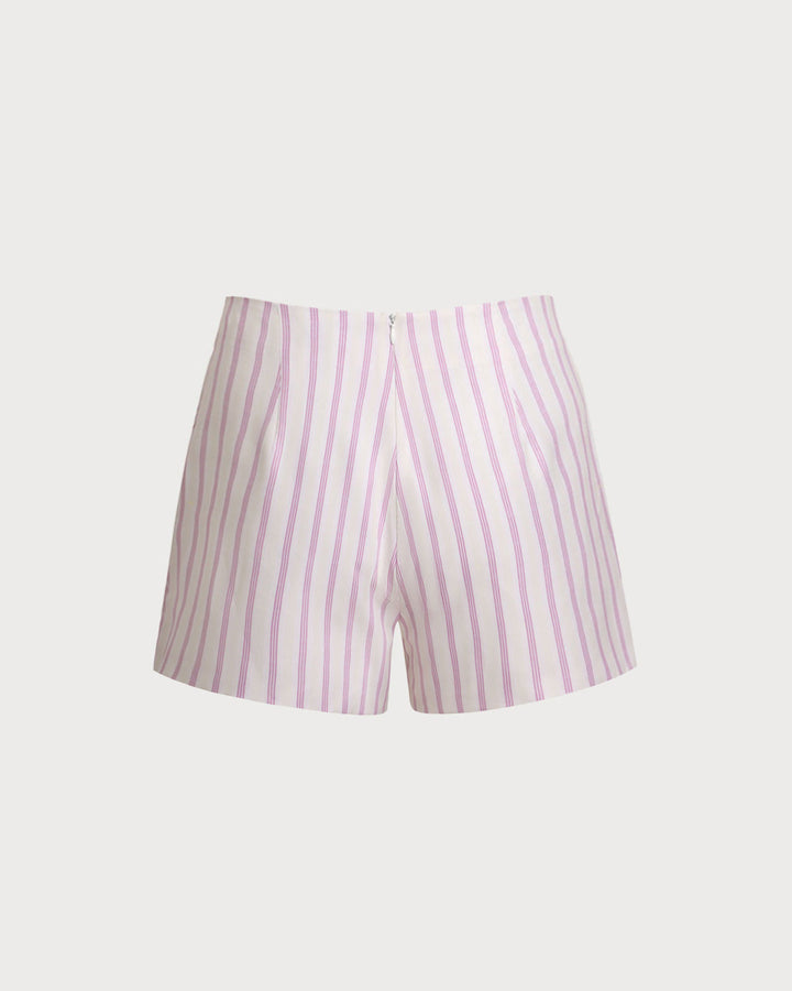 Morgan and Brooke | Striped Pocket Shorts for Women in Pink