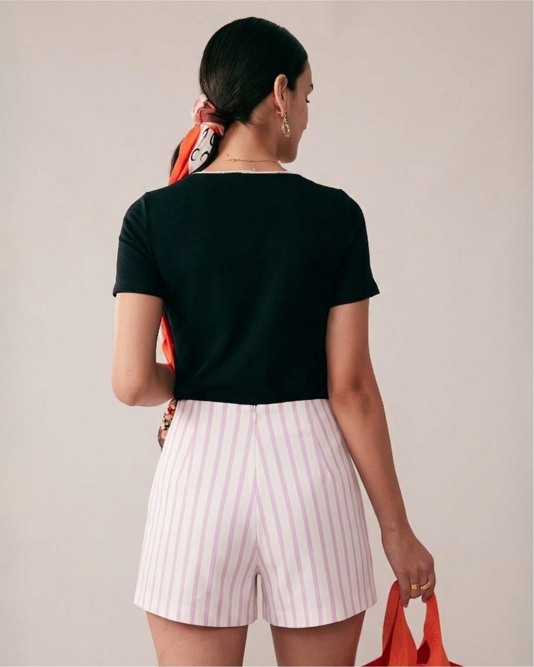 Morgan and Brooke | Striped Pocket Shorts for Women in Pink