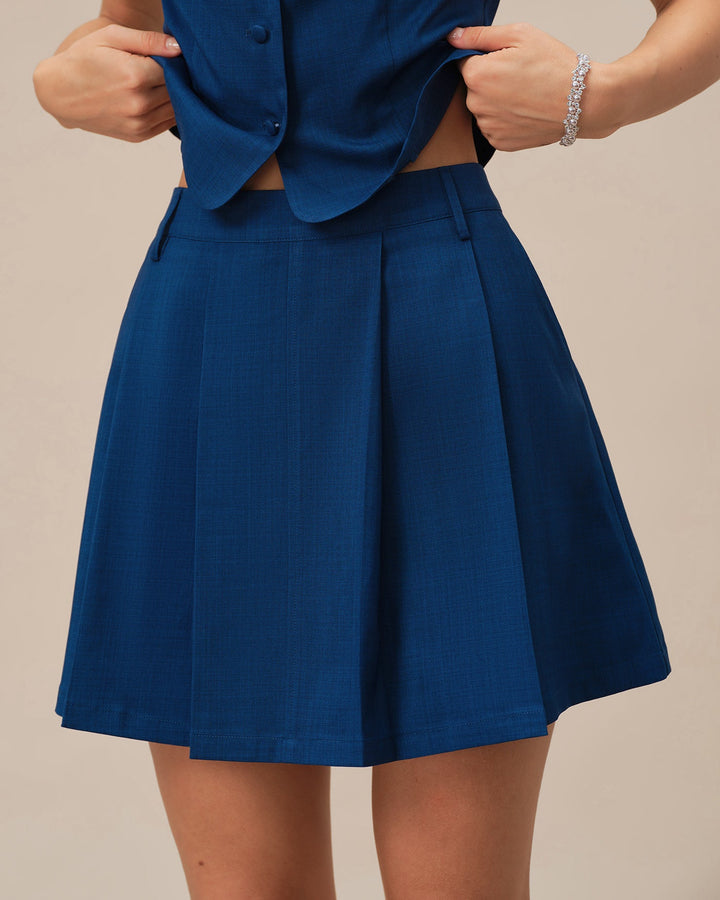 Morgan and Brooke | A-Line Mini Skirt for Women in Blue