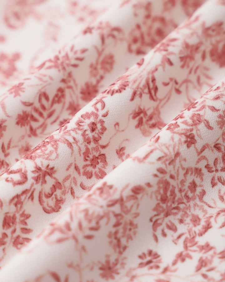 Morgan and Brooke | Floral Elastic Waist Flared Skirt for Women in Pink