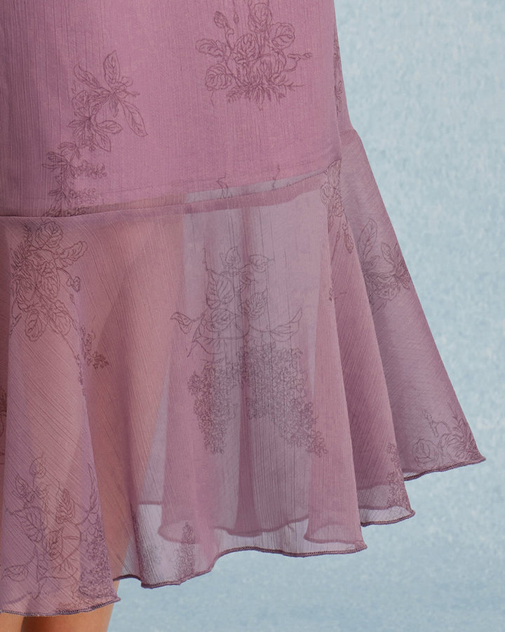 Morgan and Brooke | Floral Midi Skirt for Women in Purple