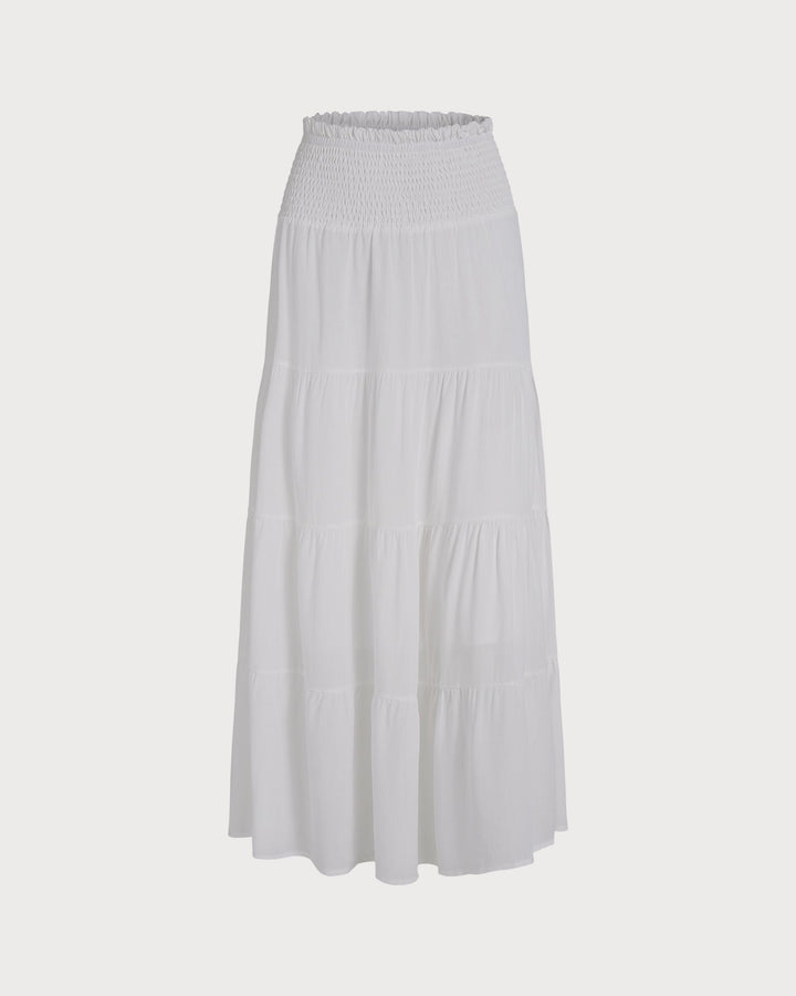 Morgan and Brooke | White Midi Flared Skirt