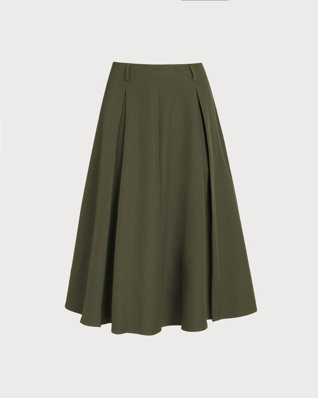 Morgan and Brooke | A-Line Pleated Midi Skirt in Green