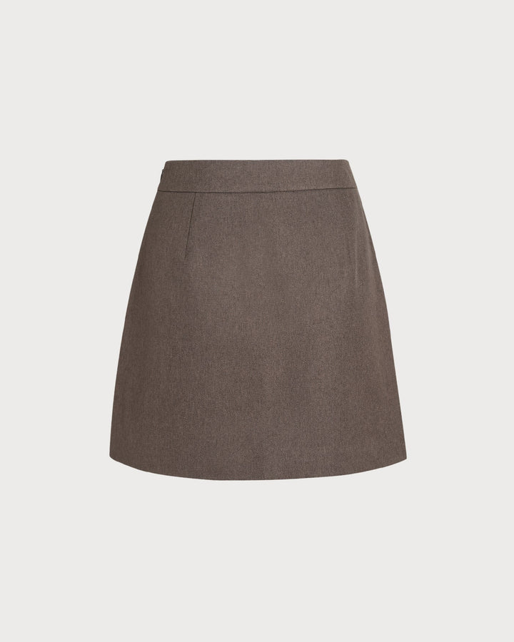 Morgan and Brooke | A-Line Mini Skirt for Women in Brown
