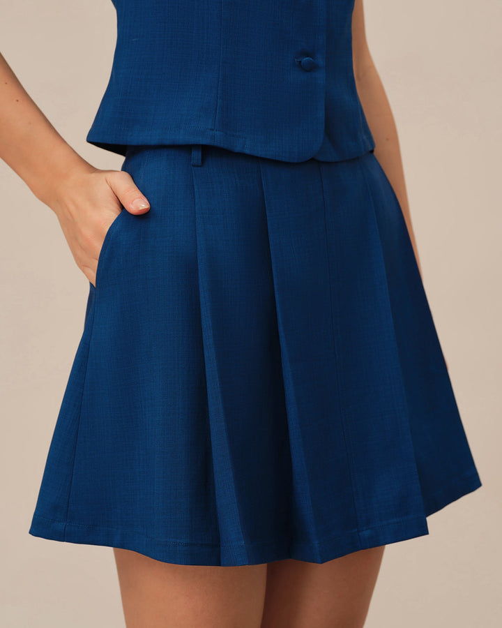 Morgan and Brooke | A-Line Mini Skirt for Women in Blue