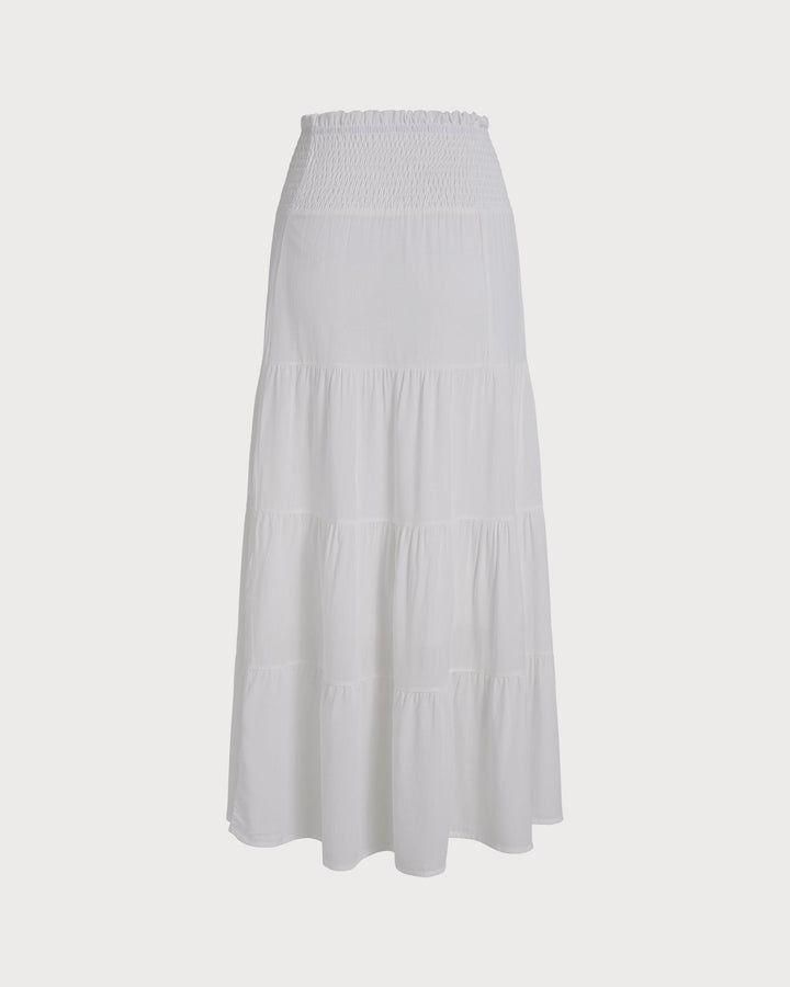Morgan and Brooke | White Midi Flared Skirt