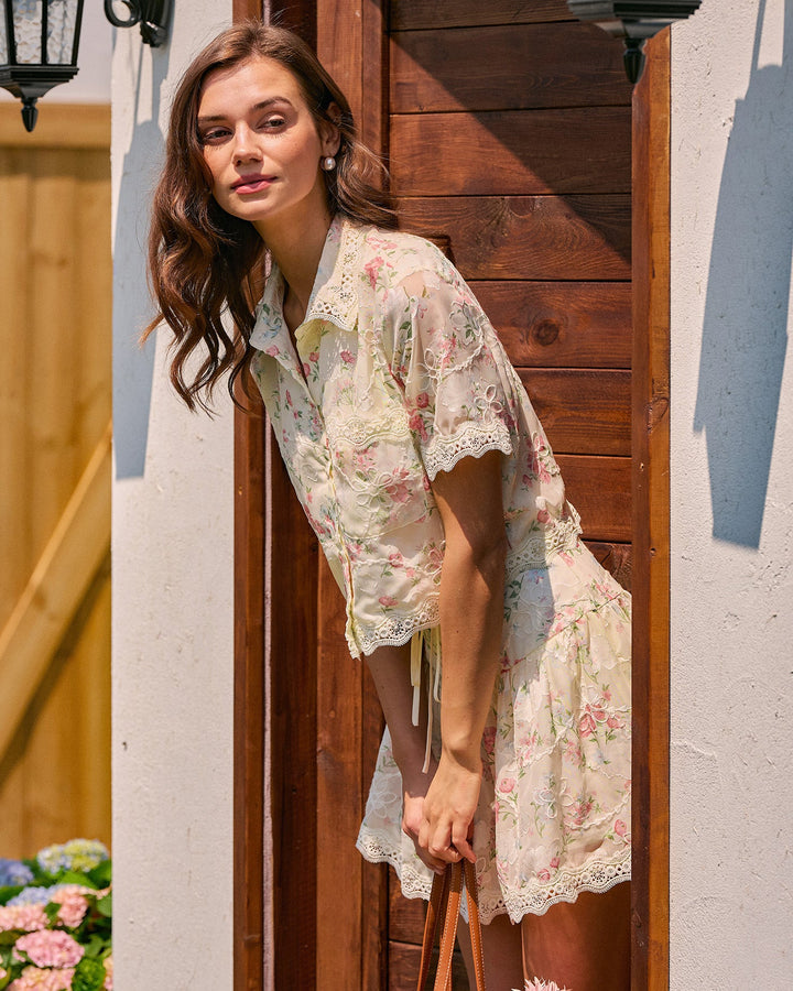 Morgan and Brooke | Floral Lace Mini Skirt