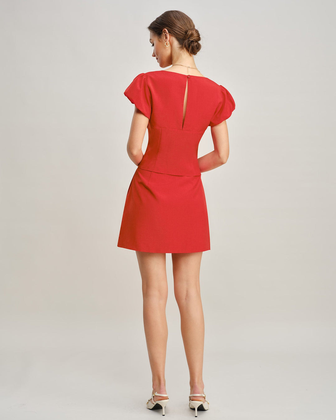 Morgan and Brooke | A-Line Mini Skirt for Women in Red