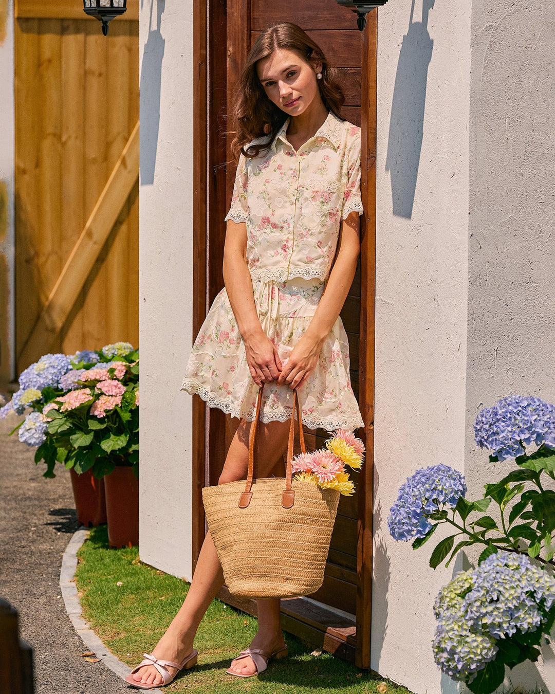 Morgan and Brooke | Floral Lace Mini Skirt