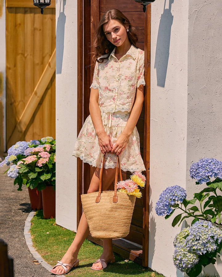 Morgan and Brooke | Floral Lace Mini Skirt