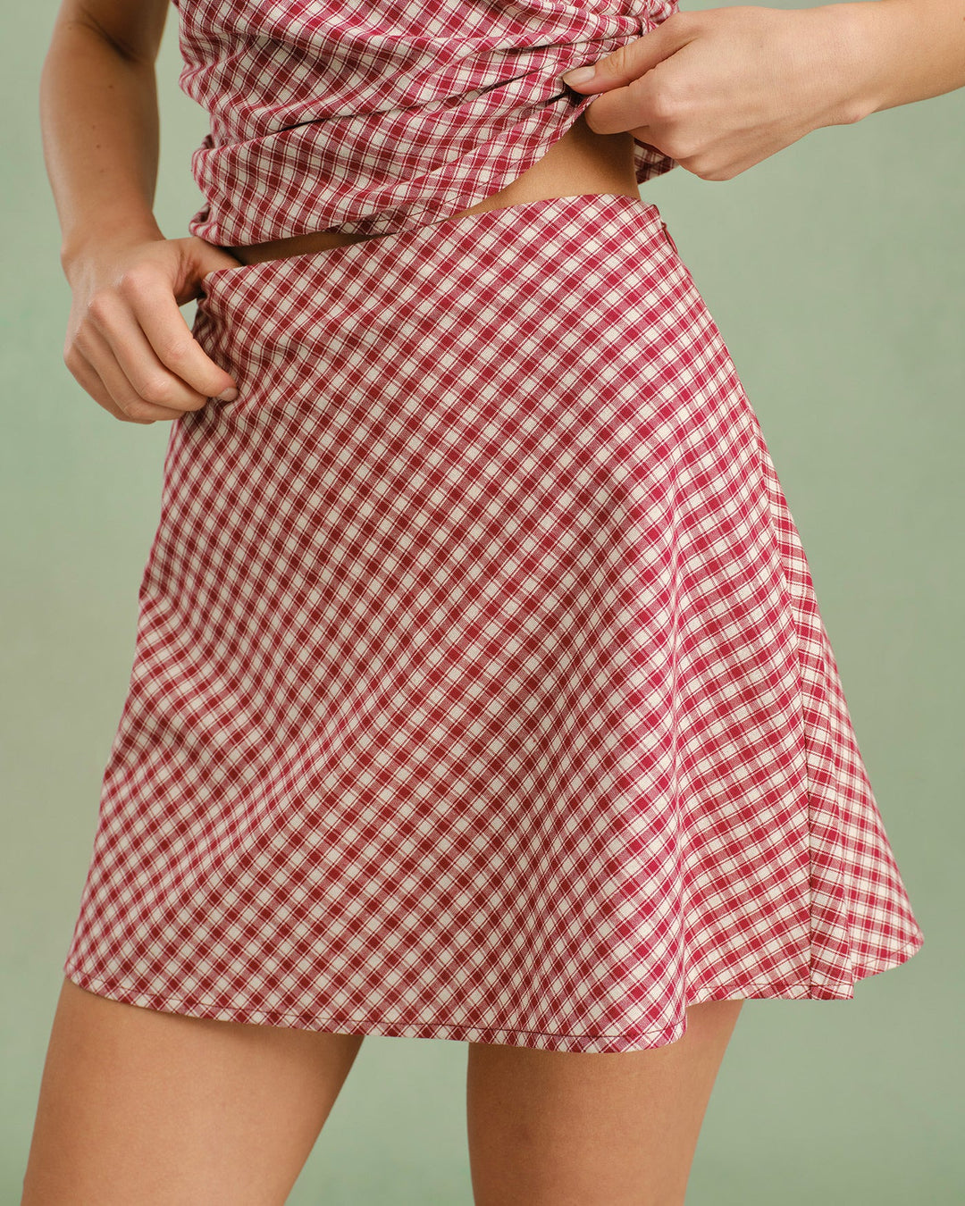 Morgan and Brooke | Red Plaid Mini Skirt