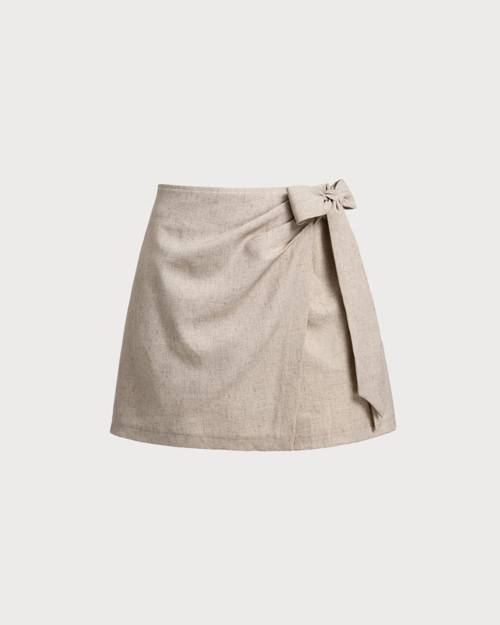 Morgan and Brooke | Khaki Ruched A-Line Skort