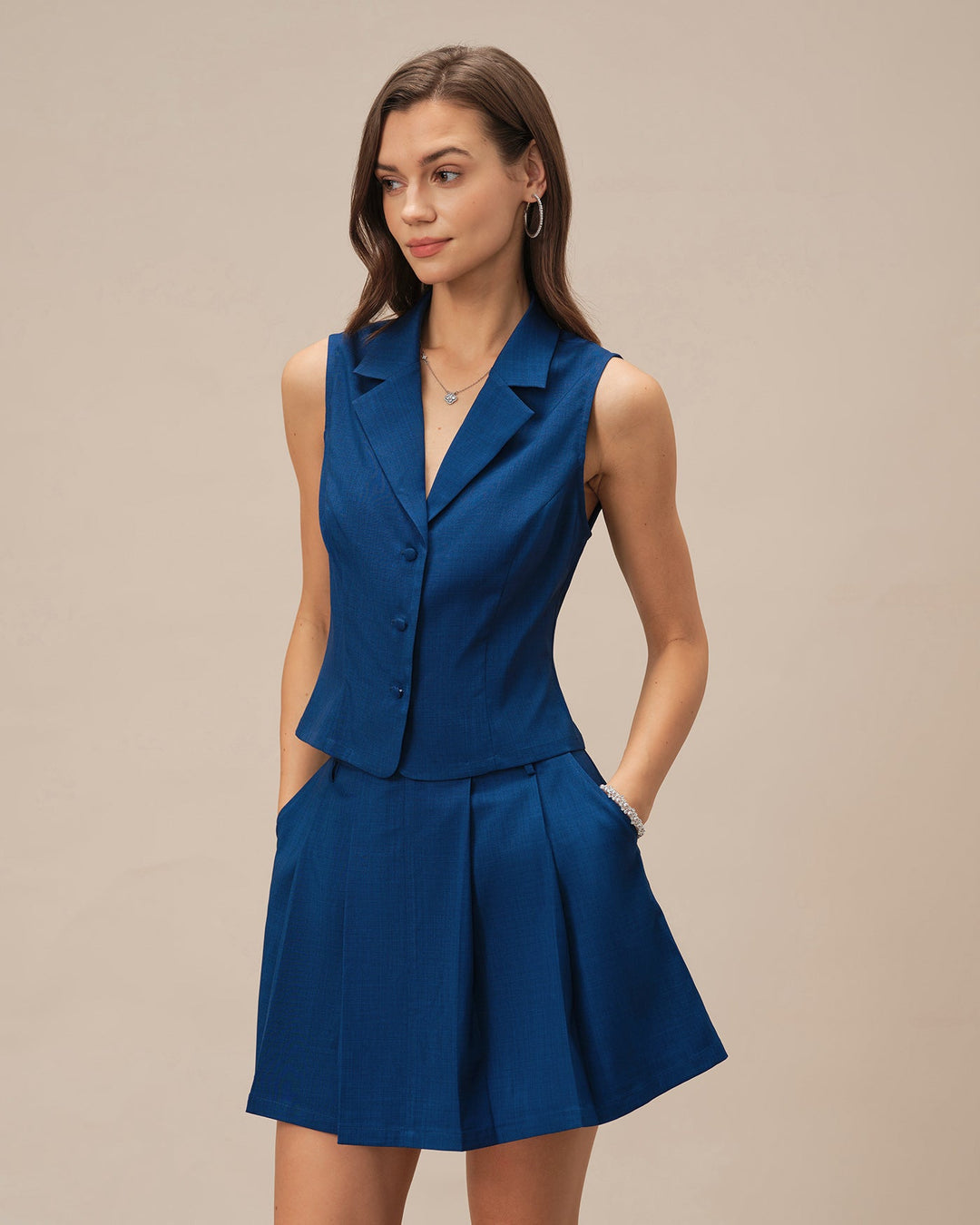Morgan and Brooke | Blue Single Breasted Vest