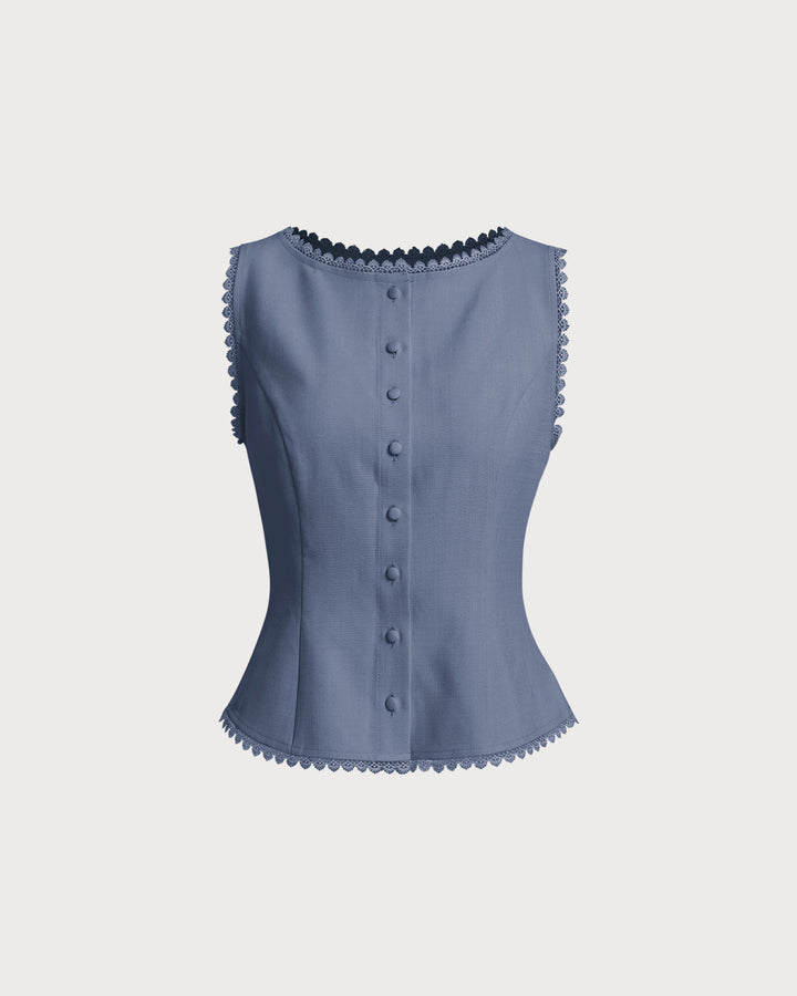 Morgan and Brooke | Blue Boat Neck Vest