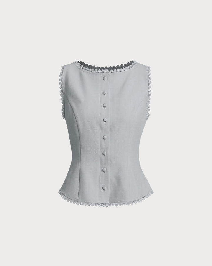 Morgan and Brooke | Light Blue Single Breasted Vest