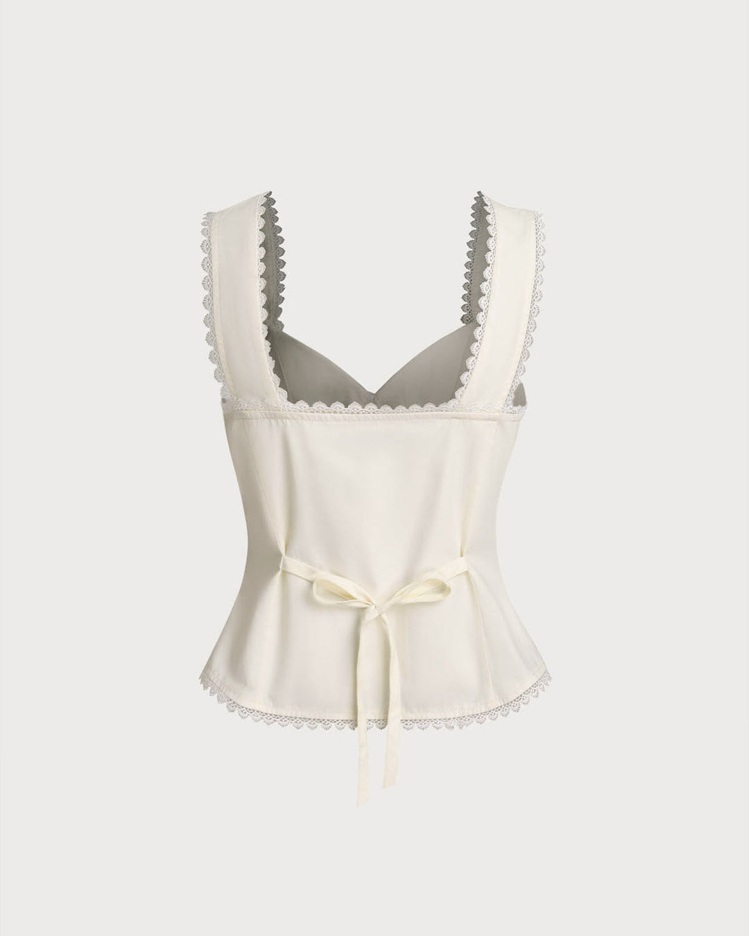 Morgan and Brooke | Beige Lace Tie-Back Vest