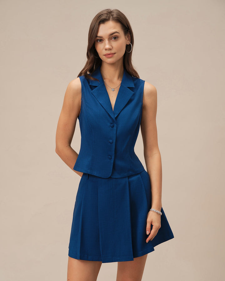 Morgan and Brooke | Blue Single Breasted Vest