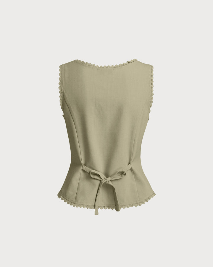 Morgan and Brooke | Green Boat Neck Vest for Women