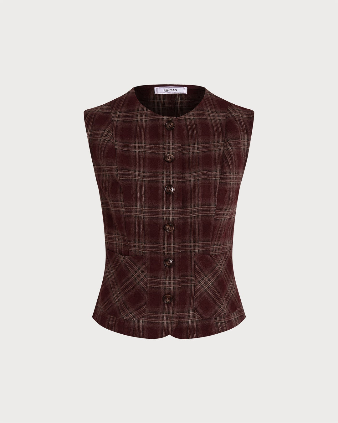 Morgan and Brooke | Wine Red Plaid Vest