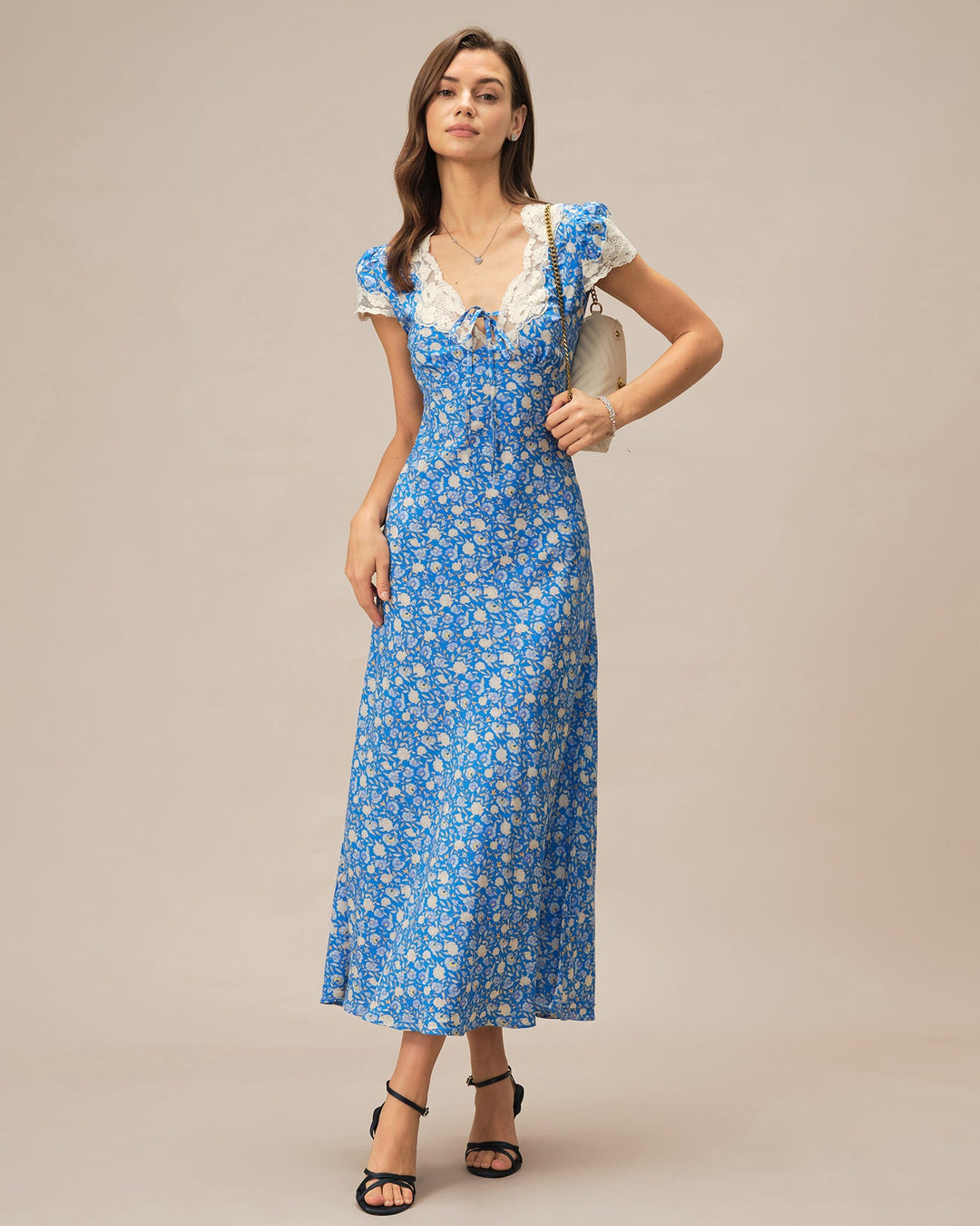 Morgan and Brooke | Floral Maxi Dress for Women in Blue
