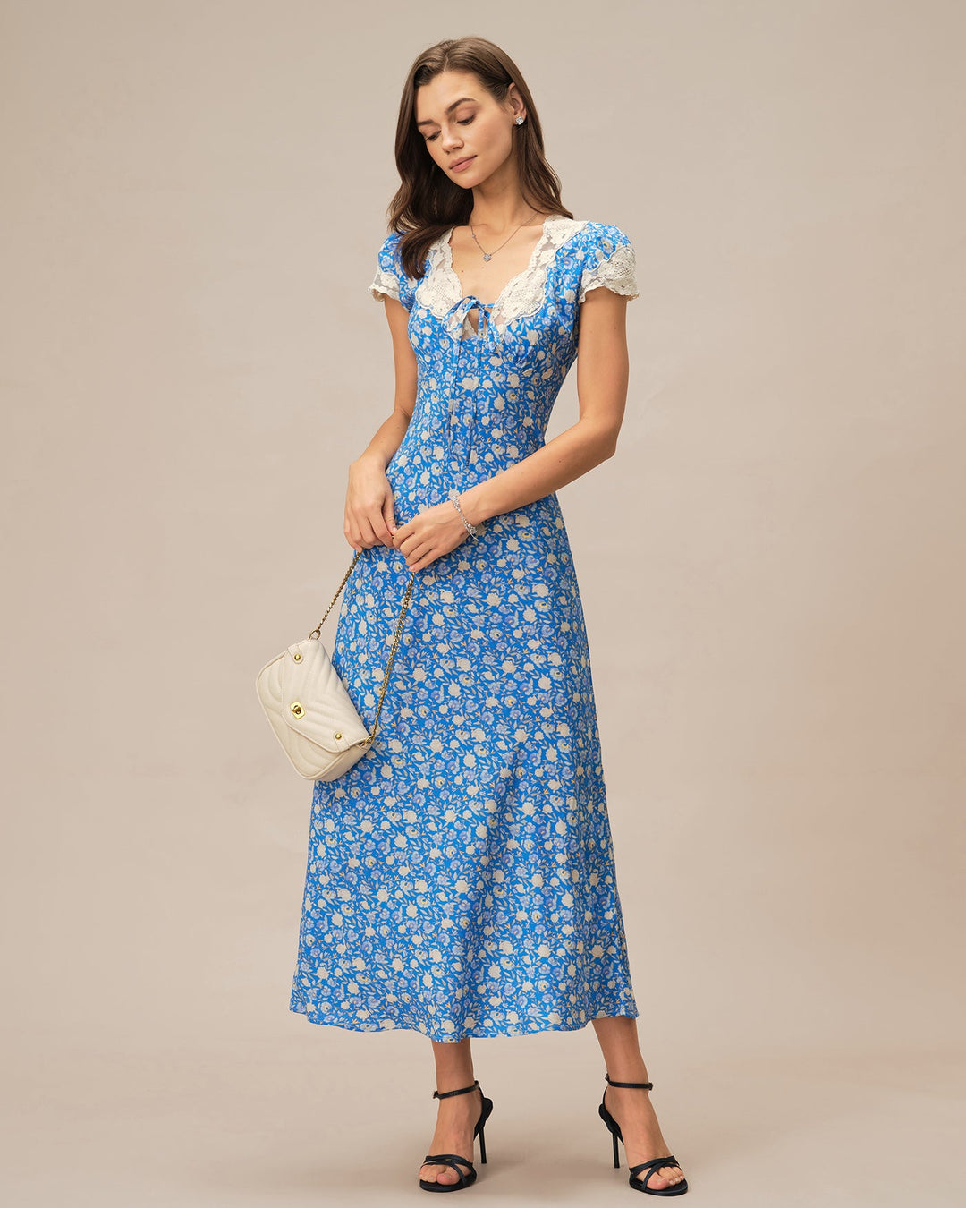 Morgan and Brooke | Floral Maxi Dress for Women in Blue