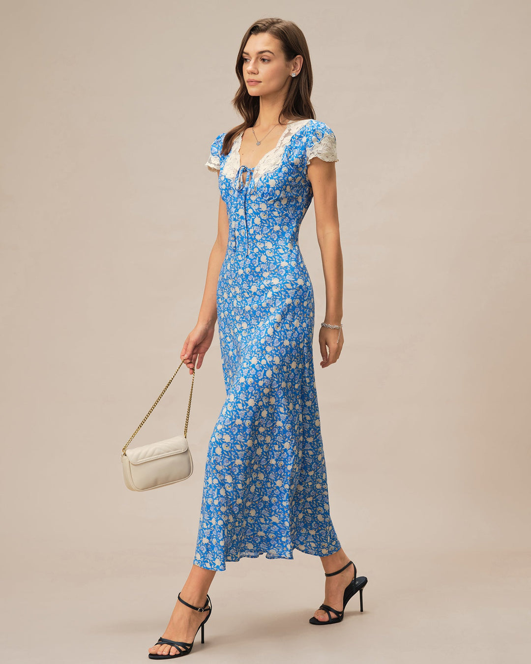 Morgan and Brooke | Floral Maxi Dress for Women in Blue