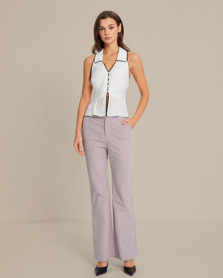 Morgan and Brooke | White Button Tank Top